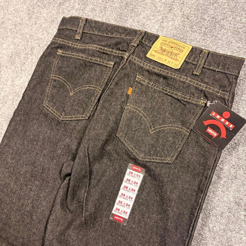 vintage 1994 levi’s orange tab 550 relaxed fit tapered leg deadstock brand new w